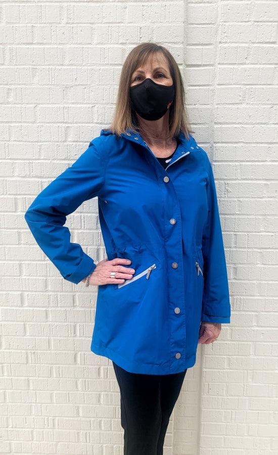 Nikki Jones Royal Blue Magic Print Rain Jacket – ModeAlise
