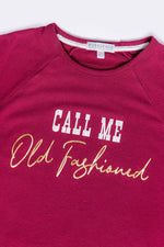 Load image into Gallery viewer, Front view of the pj salvage call me old fashioned top in a wine color.
