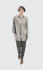 Load image into Gallery viewer, Alembika Arabesque Pinstripe Tunic Shirt
