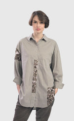 Load image into Gallery viewer, Alembika Arabesque Pinstripe Tunic Shirt
