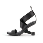 Load image into Gallery viewer, inner side view of the united nude eamz IX Black high heeled sandal.
