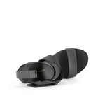Load image into Gallery viewer, birdseye view of the united nude eamz IX Black high heeled sandal.
