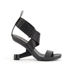 Load image into Gallery viewer, outer side view of the united nude eamz IX Black high heeled sandal.
