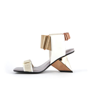 inner side view of the united nude rockit run high heel sandal in the color bohemian.