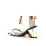 Load image into Gallery viewer, inner back side view of the united nude rockit run high heel sandal in the color bohemian.
