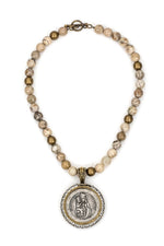 Load image into Gallery viewer, French Kande Saint Anne Medallion Necklace - ModeAlise
