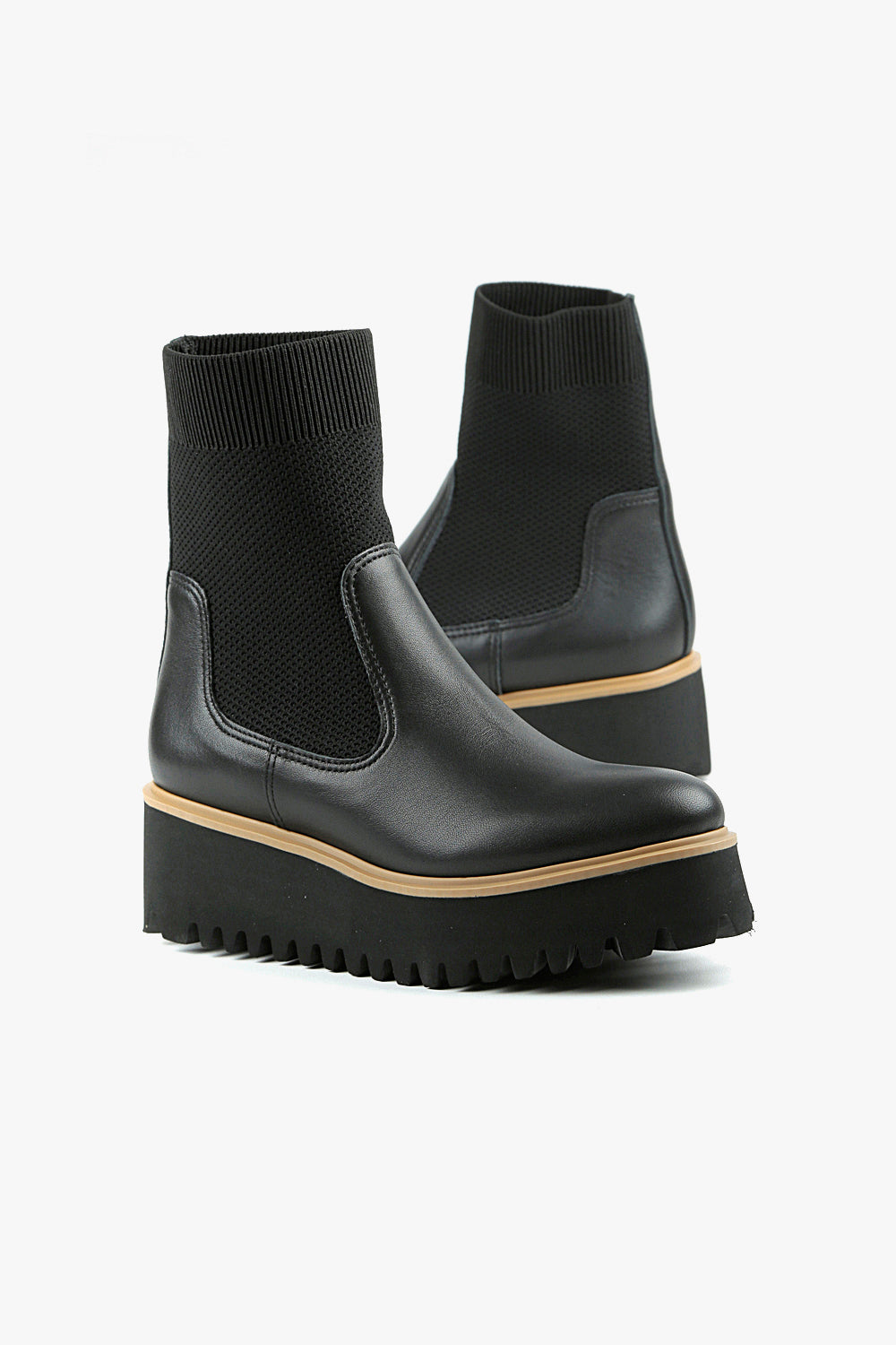 All Black Flatform Sock Boot