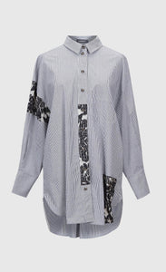Alembika Arabesque Pinstripe Tunic Shirt